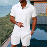 Summer Jacquard Black And White Solid Color Suit - Swefashionstore