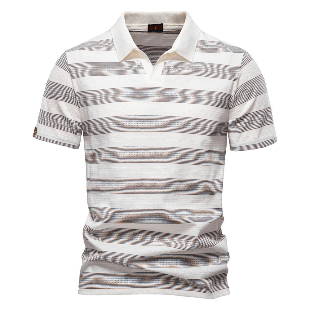 SUMMER Striped Lapel Men&