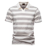 SUMMER Striped Lapel Men&