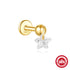 S925 Sterling Silver Moon Diamond Embedded Star Ear Rings - Swefashionstore