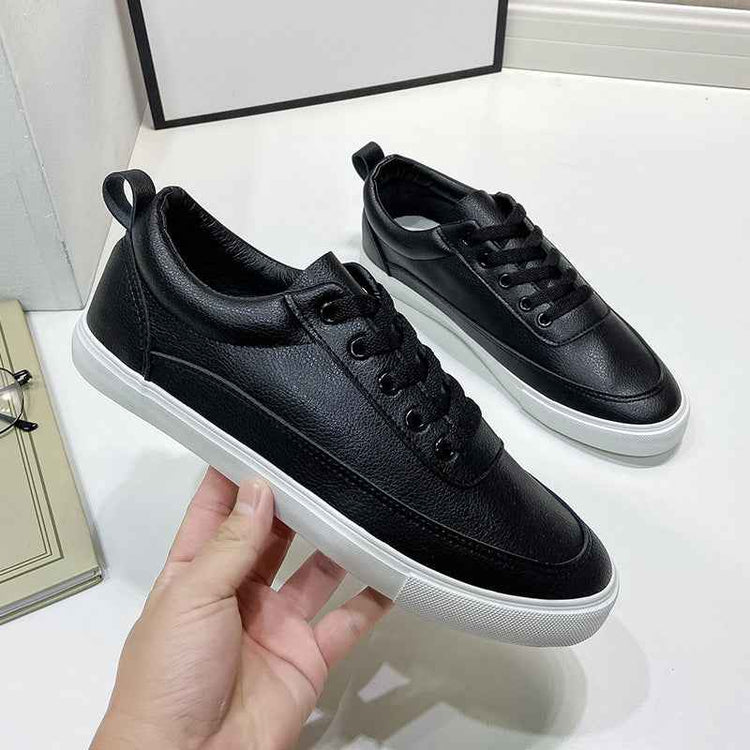 White Shoes for Men: Breathable Four Seasons Footwear for Teenagers in Pure White - Swefashionstore
