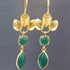 French Leaves Tassel Water Drop Zircon Retro Temperament High Sense Small Delicate Earrings - Swefashionstore