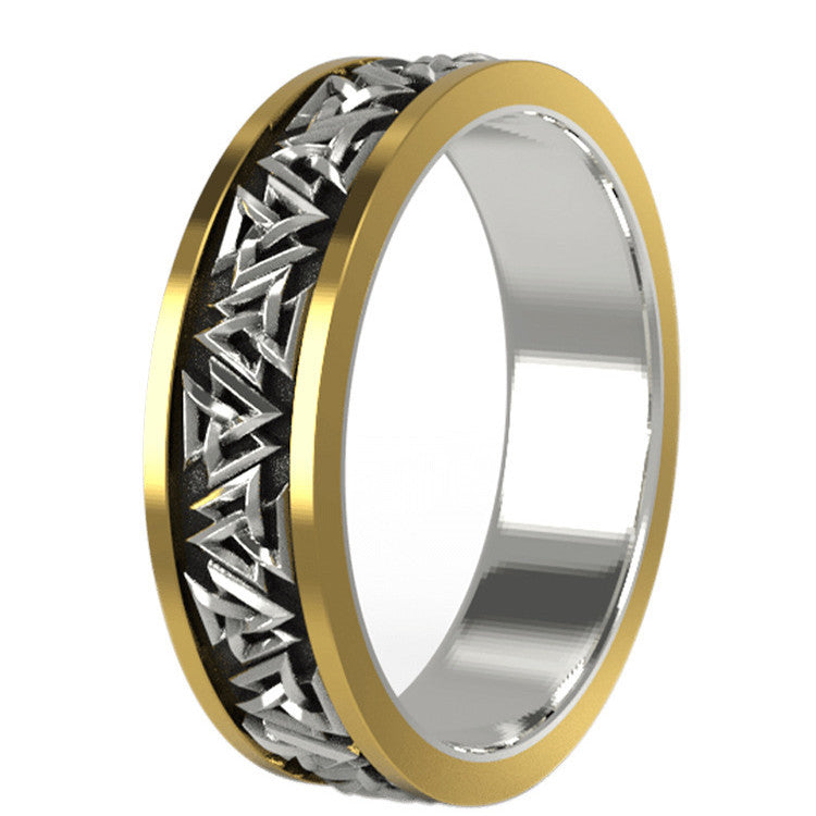 Viking Knot Silver Set Bronze Ring Male - Swefashionstore