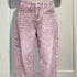 Ins Shiny Straight High-Waist Jeans With Pockets Street-Style Trousers - Swefashionstore