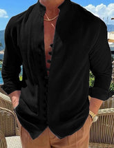 Retro Button Design Long-sleeved Shirt - Swefashionstore
