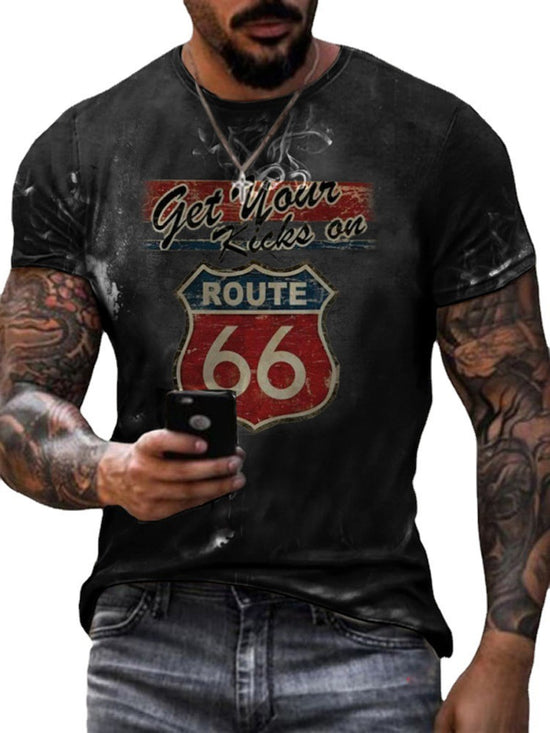 Round Neck Digital Print SLIM Pullover Men&