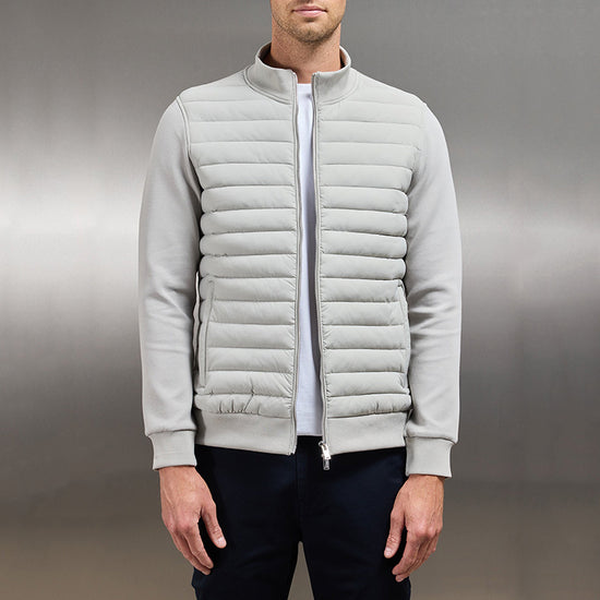Lightweight Stand Collar Coat For Men Fashion Stitching Knitted Jacket Winter Outwear - Swefashionstore