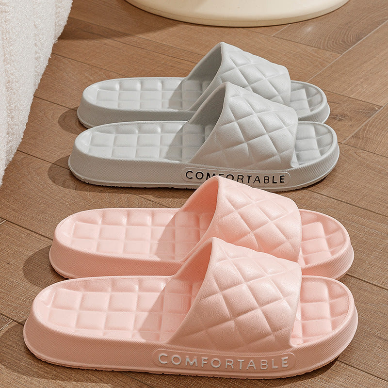 Home Slippers With Plaid Design - Swefashionstore
