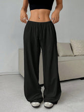 Trousers Elastic Waistband Lace-up Wide-leg Casual Pants - Swefashionstore