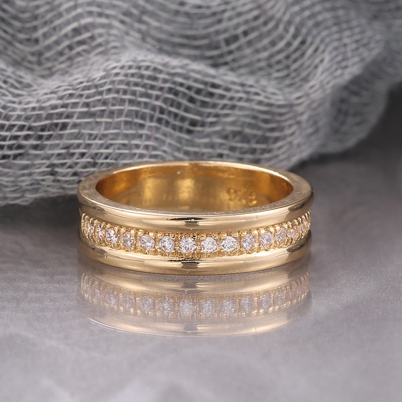 Simple Golden Sliver Rhinestones Ring - Swefashionstore