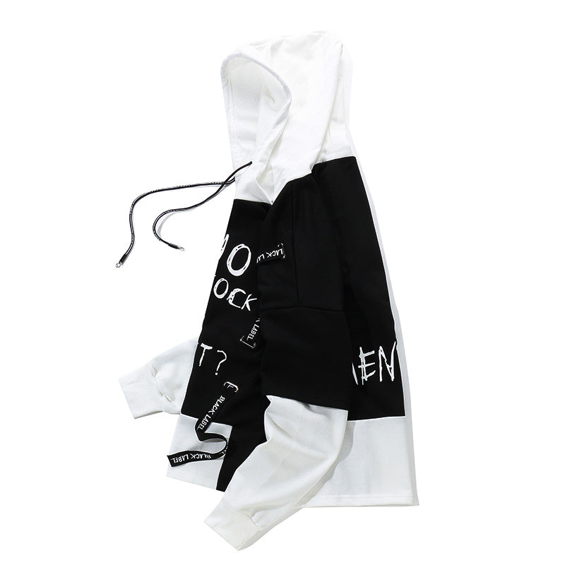 Autumn Men Graffiti Oversize Hoodies Hip-hop Round Neck Cotton Hoodie - Swefashionstore