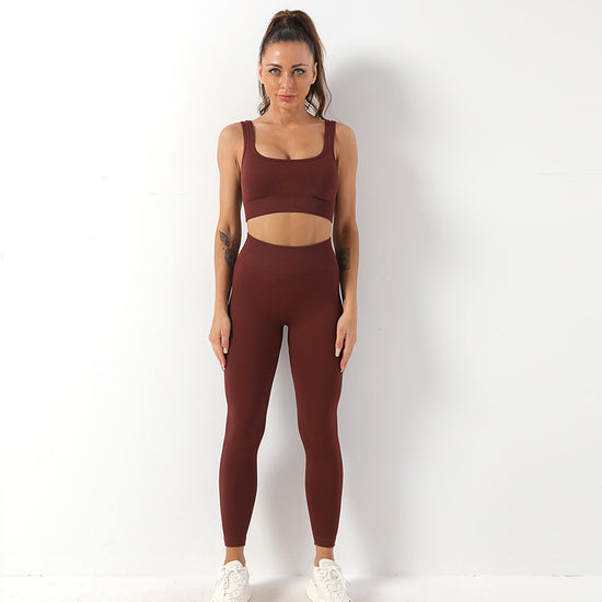2pcs Thread Yoga SUIT Seamless Bra Lifting High Waist Leggings SET - Swefashionstore