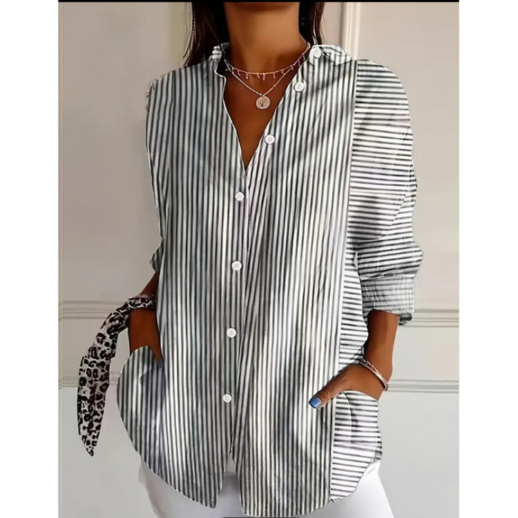 Fashion Casual Shirt Digital Printing Lapel Long Sleeve Shirt - Swefashionstore