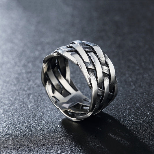 Personalisierter Retro Gewebter Extra breiter Ring