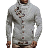 Knitted Jacket High Collar with Buttons