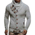 Knitted Jacket High Collar with Buttons