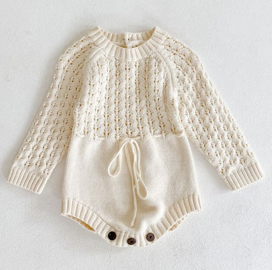 Girl Baby Knitted Hollow Waist Girdle Long Sleeves Harpy Dress Triangle - Swefashionstore
