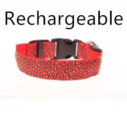 LED Dog Collar Safety Adjustable Nylon Leopard Pet Collar - Swefashionstore