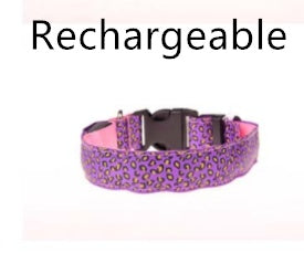 LED-Hundehalsband, Sicherheits-Halsband aus Nylon mit verstellbarem Leopardenmuster
