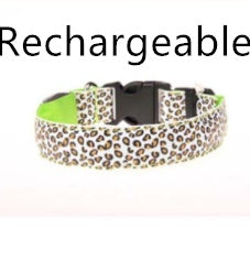 LED-Hundehalsband, Sicherheits-Halsband aus Nylon mit verstellbarem Leopardenmuster