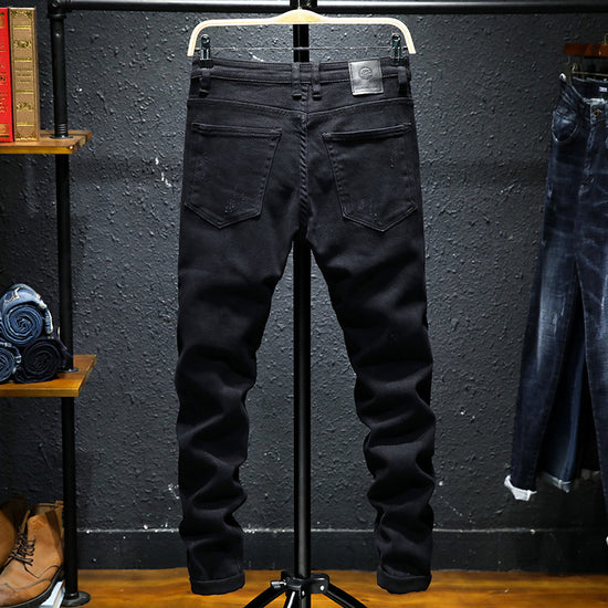 BESTSELLER New SUMMER Jeans Pure Black RIPPED Stretch - Swefashionstore