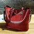 Simple Oil Wax Leather Messenger Shoulder Bags Women&