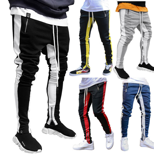 Herren STRAPPY Hose mit Reißverschluss Sporthose