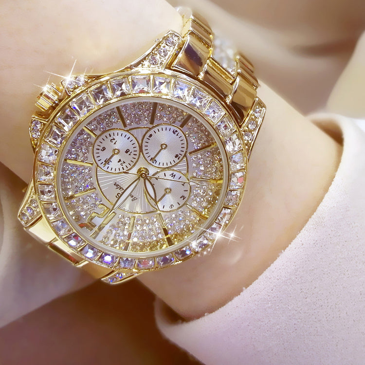 Full Diamond Steel Band Ladies Quartz Watch - Swefashionstore