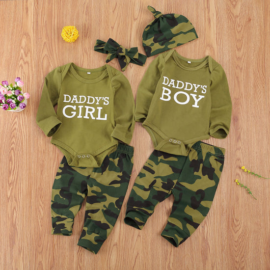New Products Set Letter Camouflage Printed Children Set - Swefashionstore