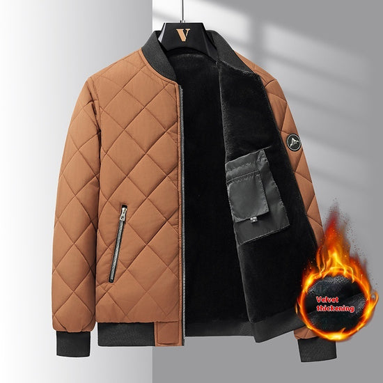Fashion Cotton Baseball Jacket Winter Warm Thickened Casual Outwear for Men
