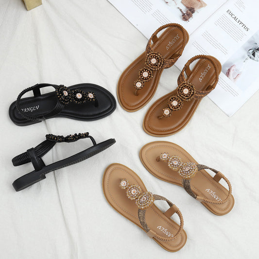 BOHEMIAN Roman Flache Strandsandalen