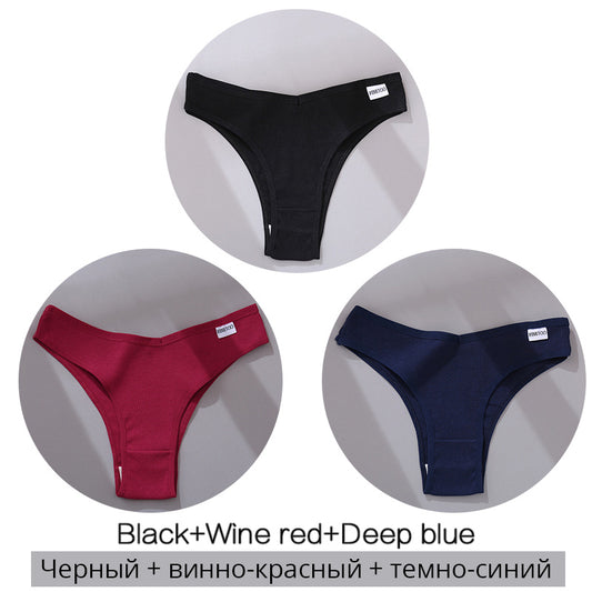 Bestseller 3Pcs Women Cotton-Thong Underwear