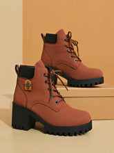 Chunky Heel Plus Size Martin Boots - Thick Bottom Fashion All-Match Plus Size Chunky Heel Boots