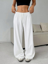 Trousers Elastic Waistband Lace-up Wide-leg Casual Pants - Swefashionstore