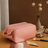 Three-layer Double Zipper U-shaped Design Cosmetic Bag Fashion High Capacity Make Up Bags Portable Pu Leather Storage Bag For Skin Care Products - Swefashionstore