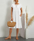 Summer Short-sleeved Dress With Pockets Fashion Solid Round Neck A-line Dresses For Women Clothing - Swefashionstore