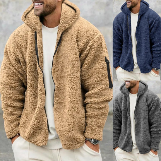 Plush Hooded Jacket Men&
