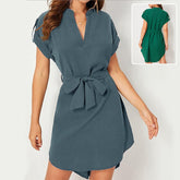 V-neck Short Sleeve Dress For Women - Swefashionstore