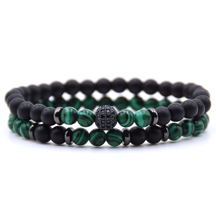 BESTSELLER ZIRCON Bracelet 6mm Natural STONE Beaded - Swefashionstore