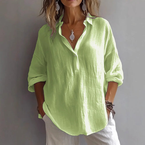 Fashion Long-sleeved Lapel Pullover Shirt - Swefashionstore