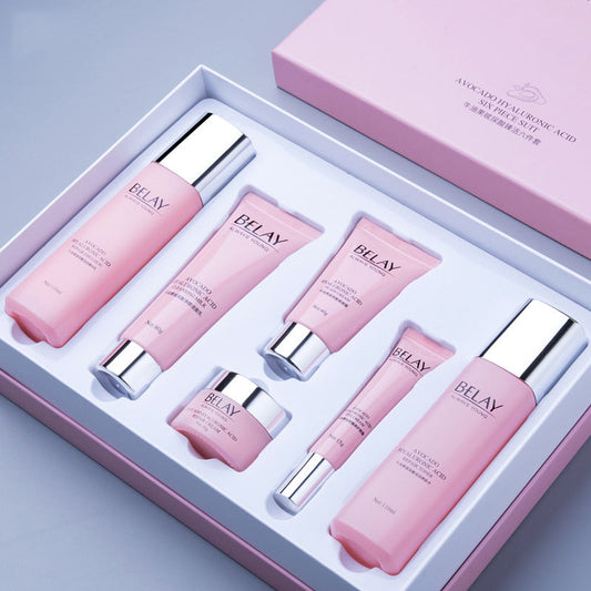 Beauty Salon Facial Care Cosmetics set with Pomegranate and Hyaluronic Acid for hydration and rejuvenation.