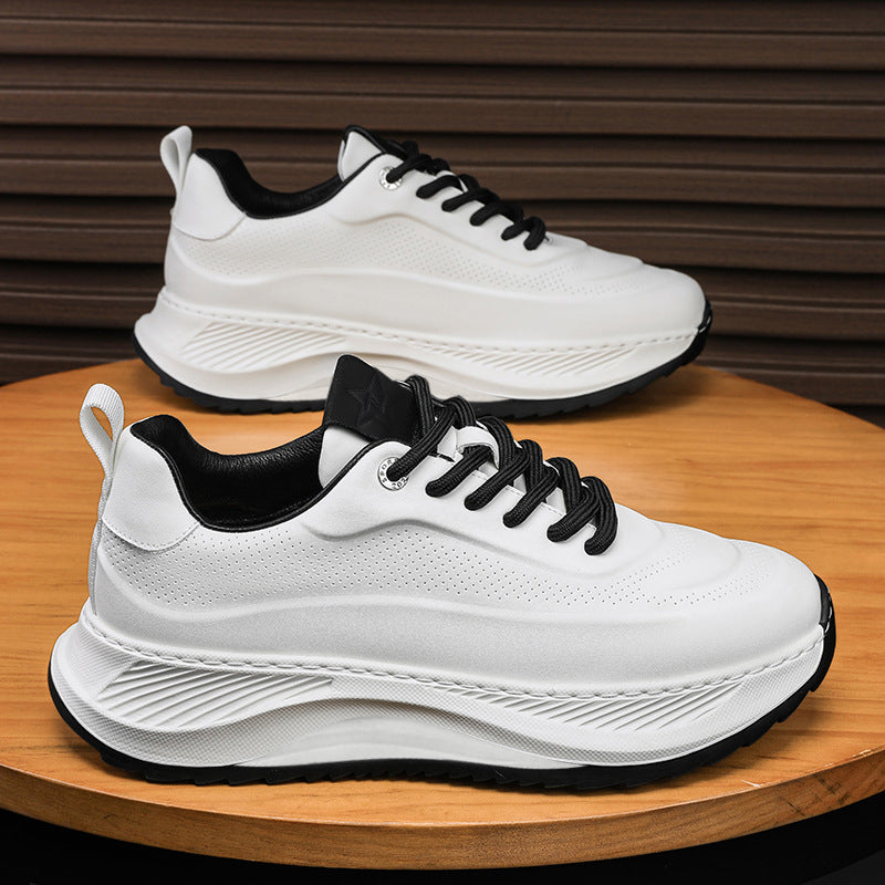 Herren Sportschuhe mit dicken Sohlen, lässig, atmungsaktiv