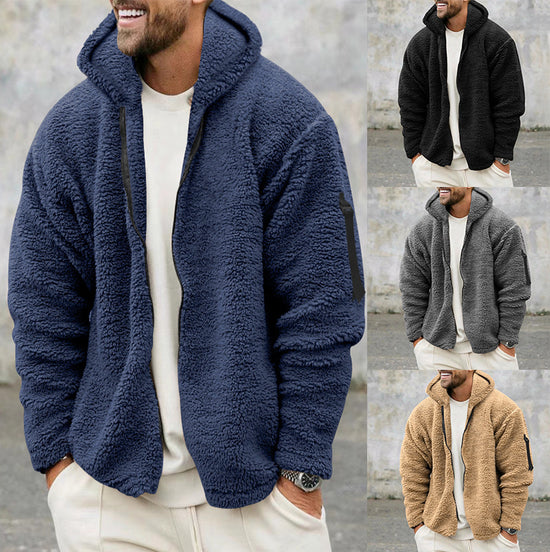 Plush Hooded Jacket Men&