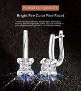 Moissanite Earrings S925 Sterling Silver - Swefashionstore