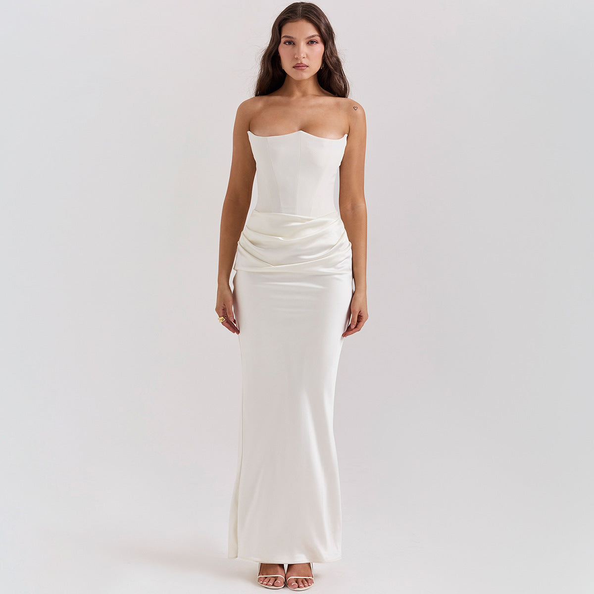 Unique Design Slim Mid-Waist Tube Top Long Dress - Swefashionstore