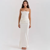 Unique Design Slim Mid-Waist Tube Top Long Dress - Swefashionstore