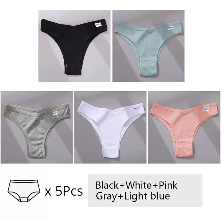 5Pcs Set Women Panties Cotton Underwear M-XL Comfo - Swefashionstore
