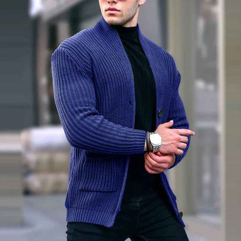 Fashion Casual Slim Fit Sweater in Solid Color for Effortless Style
