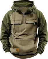 Fall Winter Retro Cargo Hoodies Men&
