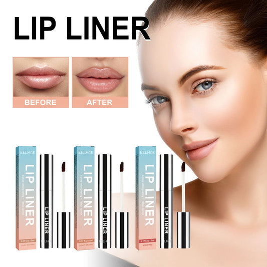 Stripping Lip Liner Outline Waterproof with before and after lip enhancement results.